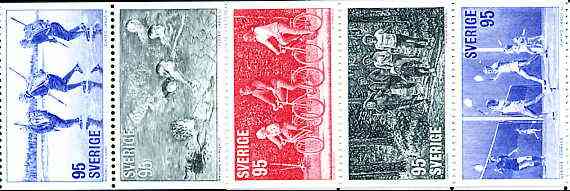 Booklet - Sweden 1977 Keep Fit Activities se-tenant set of 5 (ex booklets) unmounted mint, SG 919a