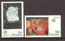 Sweden 1975 Europa (Paintings) set of 2 unmounted mint, SG 841-42, stamps on europa, stamps on arts    