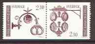 Sweden 1981 Business Mail (Signs) se-tenant set of 2 unmounted mint SG 1093a, stamps on food, stamps on smith:iron