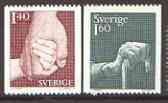 Sweden 1980 Care set of 2 unmounted mint SG 1037-38, stamps on age, stamps on care, stamps on nurses