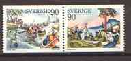 Sweden 1975 Scouting se-tenant set of 2 unmounted mint SG 864a, stamps on scouts, stamps on canoeing