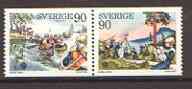 Sweden 1975 Scouting se-tenant set of 2 unmounted mint SG 864a, stamps on , stamps on  stamps on scouts, stamps on canoeing