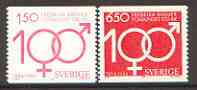 Sweden 1984 Centenary of Male-Female Equal Rights set of 2 unmounted mint, SG 1209-10, stamps on human rights, stamps on slania