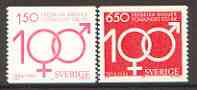 Sweden 1984 Centenary of Male-Female Equal Rights set of 2 unmounted mint, SG 1209-10, stamps on , stamps on  stamps on human rights, stamps on  stamps on slania