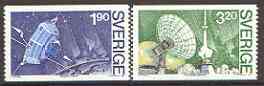 Sweden 1984 Launch of 'Viking' Satellite set of 2 unmounted mint, SG 1211-12, stamps on space, stamps on satellites