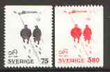 Sweden 1977 Birth Centenary of Oskar Andersson (cartoonist) set of 2 unmounted mint, SG 917-18, stamps on , stamps on  stamps on personalities, stamps on arts, stamps on cartoons, stamps on  stamps on slania