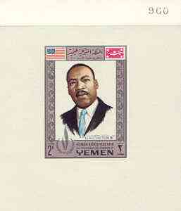 Yemen - Royalist 1968 Human Rights Year 2b (Martin Luther King) imperf individual de-luxe sheet unmounted mint, stamps on , stamps on  stamps on human rights, stamps on personalities, stamps on nobel