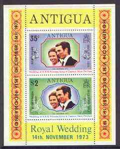 Antigua 1973 Royal Wedding m/sheet opt