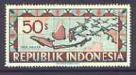 Indonesia 1948-49 perforated 50s produced by the Revolutionary Government in red-brown & blue showing plane over Map, prepared for postal use, without gum, stamps on aviation, stamps on maps