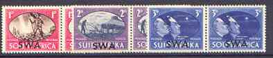 South West Africa 1945 Victory Commemoration set of 3 horiz pairs unmounted mint, SG 131-33, stamps on , stamps on  stamps on victory, stamps on  stamps on  kg6 , stamps on  stamps on 