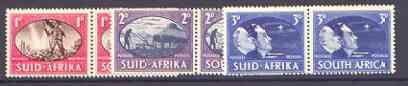 South Africa 1945 Victory Commemoration set of 3 horiz pairs unmounted mint, SG 108-10, stamps on , stamps on  stamps on victory, stamps on  stamps on  kg6 , stamps on  stamps on 