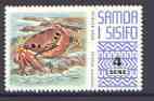 Samoa 1972-76 Painted Crab 4s (white paper) from def set unmounted mint, SG 393, stamps on marine life, stamps on crabs