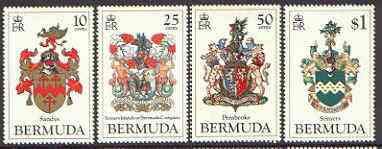 Bermuda 1983 Coats of Arms (1st series) set of 4 unmounted mint, SG 457-60, stamps on , stamps on  stamps on arms, stamps on  stamps on heraldry