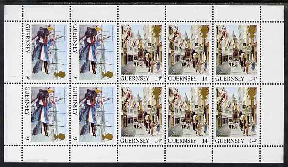 Guernsey 1984-91 Booklet pane of 10 (4x 9p, 6 x 14p) from Bailiwick Views def set unmounted mint, SG 304a, stamps on , stamps on  stamps on tourism