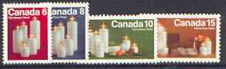 Canada 1972 Christmas (Candles) set of 4 (ordinary) unmounted mint SG 745-48, stamps on christmas, stamps on candles
