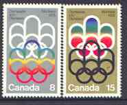 Canada 1973 Montreal Olympic Games (1st issue) set of 2, SG 762-63, stamps on , stamps on  stamps on olympics
