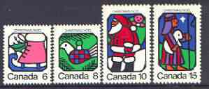 Canada 1973 Christmas set of 4, SG 764-67, stamps on christmas, stamps on ice skating, stamps on santa