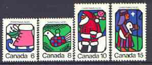 Canada 1973 Christmas set of 4, SG 764-67, stamps on , stamps on  stamps on christmas, stamps on ice skating, stamps on  stamps on santa