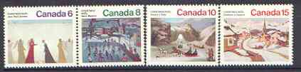 Canada 1974 Christmas (Paintings) set of 4 unmounted mint, SG 792-95, stamps on , stamps on  stamps on christmas, stamps on arts, stamps on ice skating