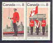 Canada 1976 Royal Military College Centenary se-tenant pair unmounted mint, SG 840a, stamps on , stamps on  stamps on militaria, stamps on education