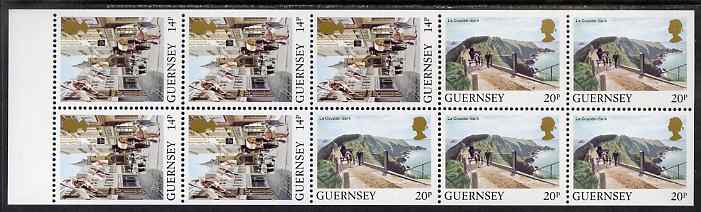 Guernsey 1984-91 Booklet pane of 10 (5 x 14p, 5 x 20p) from Bailiwick Views def set unmounted mint, SG 308a, stamps on , stamps on  stamps on tourism