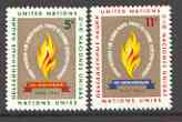 United Nations (NY) 1963 Human Rights set of 2 unmounted mint, SG 125-26*, stamps on united nations, stamps on human rights