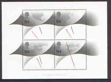 Great Britain 1999 Millennium Series - Millennium Timekeeper m/sheet containing 4 x 64p Clock stamps unmounted mint, SG MS 2123, stamps on clocks, stamps on maps, stamps on millennium