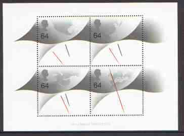 Great Britain 1999 Millennium Series - Millennium Timekeeper m/sheet containing 4 x 64p Clock stamps unmounted mint, SG MS 2123, stamps on , stamps on  stamps on clocks, stamps on maps, stamps on millennium