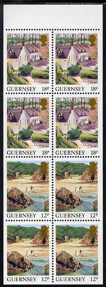 Guernsey 1984-91 Booklet pane of 10 (4 x 12p, 4 x 18p) from Bailiwick Views def set unmounted mint, SG 306bb, stamps on tourism