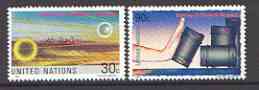 United Nations (NY) 1991 Banning of Chemical Weapons set of 2 unmounted mint, SG 603-04, stamps on united nations, stamps on nuclear, stamps on atomics, stamps on militaria