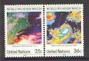 United Nations (NY) 1989 World Weather Watch set of 2, unmounted mint, SG 559-60, stamps on , stamps on  stamps on weather