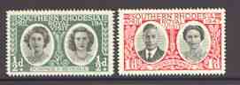 Southern Rhodesia 1947 Royal Visit set of 2 unmounted mint, SG 62-63*, stamps on royalty, stamps on royal visit, stamps on  kg6 , stamps on 