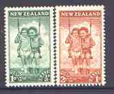 New Zealand 1942 Health - Children on Swing) set of 2 unmounted mint SG 634-35*, stamps on , stamps on  stamps on children, stamps on  stamps on  kg6 , stamps on  stamps on 