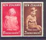 New Zealand 1952 Health - Princess Anne & Prince Charles set of 2 unmounted mint SG 710-11, stamps on children, stamps on , stamps on  kg6 , stamps on , stamps on royalty, stamps on anne, stamps on charles, stamps on anne & mark