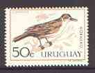 Uruguay 1962 Hornero Bird 50c unmounted mint, SG 1206*, stamps on birds, stamps on 
