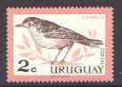 Uruguay 1962 Rufous-bellied Thrush 2c unmounted mint, SG 1205*, stamps on , stamps on  stamps on birds, stamps on thrush