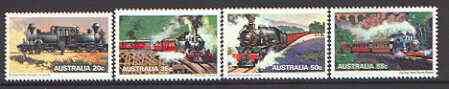 Australia 1979 Steam Railways set of 4 unmounted mint, SG 715-18*, stamps on railways