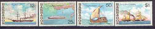 Barbados 1979 Ships set of 4 unmounted mint, SG 613-16*, stamps on , stamps on  stamps on ships, stamps on qe2