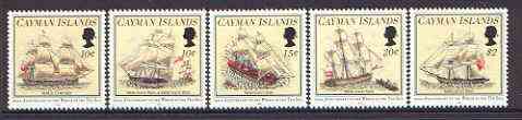 Cayman Islands 1994 Wreck of Ten Sail set of 5 unmounted mint, SG 788-92*, stamps on , stamps on  stamps on ships, stamps on  stamps on shipwrecks, stamps on  stamps on disasters