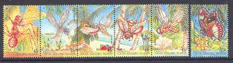 Cocos (Keeling) Islands 1995 Insects set of 6 unmounted mint SG 326a & 331, stamps on , stamps on  stamps on insects