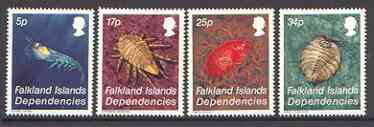 Falkland Islands Dependencies 1984 Crustacea set of 4 unmounted mint, SG 117-20, stamps on marine life, stamps on insects