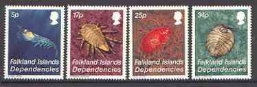 Falkland Islands Dependencies 1984 Crustacea set of 4 unmounted mint, SG 117-20, stamps on , stamps on  stamps on marine life, stamps on insects