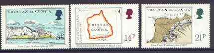 Tristan da Cunha 1981 Early Maps set of 3 unmounted mint, SG 304-06, stamps on , stamps on  stamps on maps, stamps on  stamps on scots, stamps on  stamps on scotland