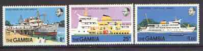 Gambia 1978 New River Vessel set of 3 unmounted mint, SG 404-406, stamps on ships