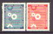 United Nations (NY) 1958 Economic and Social Council set of 2 unmounted mint, SG 65-66, stamps on united nations, stamps on 