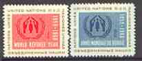 United Nations (NY) 1959 World Refugee Year set of 2 unmounted mint, SG 75-76*, stamps on , stamps on  stamps on united nations, stamps on refugees