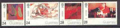 Guernsey 1993 Europa - Contemporary Art set of 4 unmounted mint, SG 607-10*, stamps on europa, stamps on arts