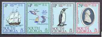 Falkland Islands Dependencies - South Georgia 1979 Bicentenary of Captain Cook set of 4 unmounted mint, SG 70-73, stamps on , stamps on  stamps on ships, stamps on  stamps on explorers, stamps on  stamps on cook, stamps on  stamps on penguins, stamps on  stamps on maps, stamps on  stamps on wedgwood