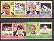 Nevis 1984 Cricketers #2 (Leaders of the World) set of 8 optd SPECIMEN, asSG 237-44 unmounted mint, stamps on cricket, stamps on sport