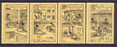 St Lucia 1984 Abolition of Slavery set of 4 opt'd SPECIMEN, as SG 740-43 unmounted mint*, stamps on , stamps on  stamps on slavery